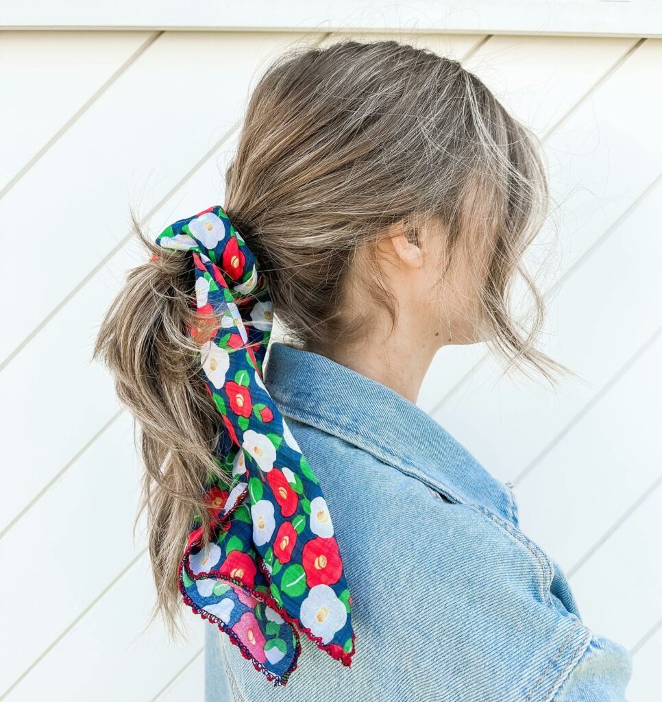 Low Ponytail With a Bandana Hair Tie