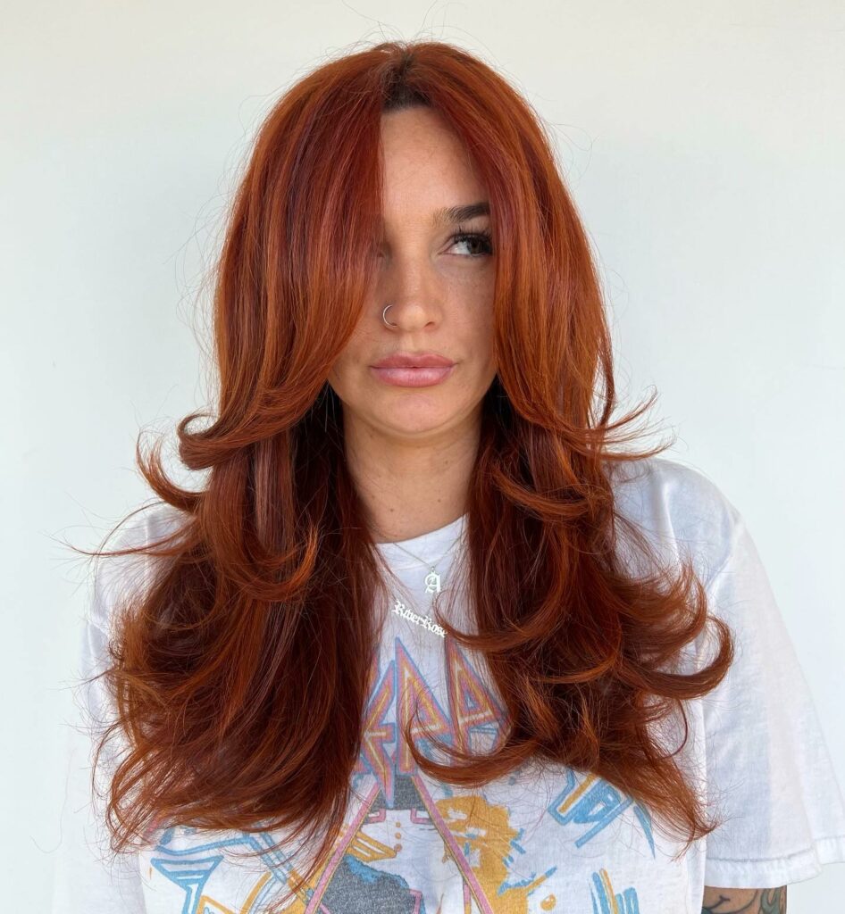 Turn Heads with Red-Layered Hair