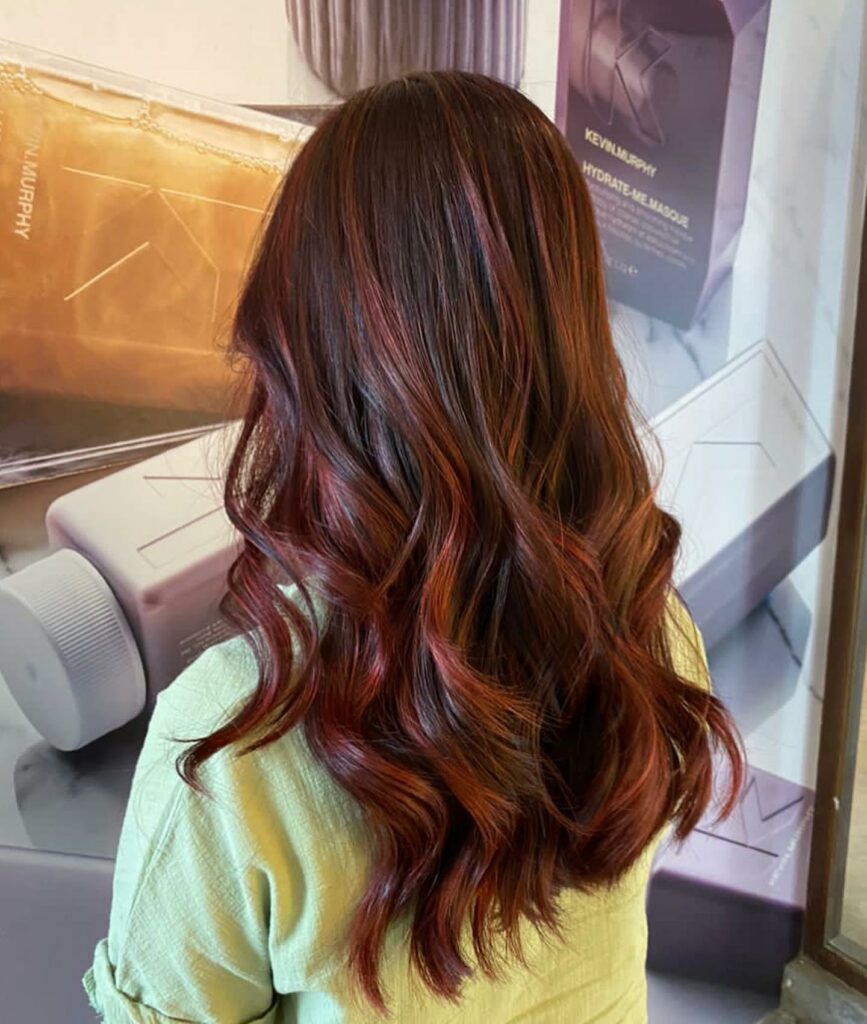 Medium Brown with Red Highlights All Over
