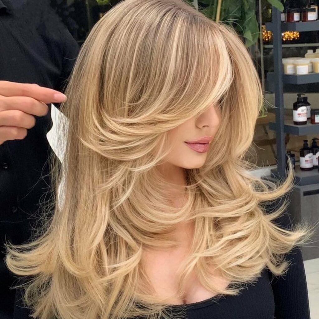 Long Blonde Layers for Thick Hair