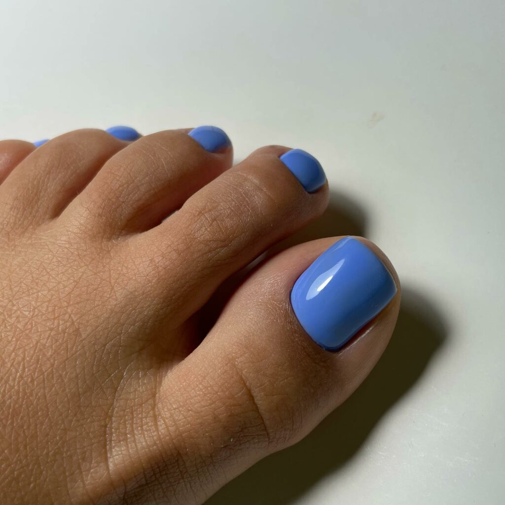 Simple Blue Pedicure Design