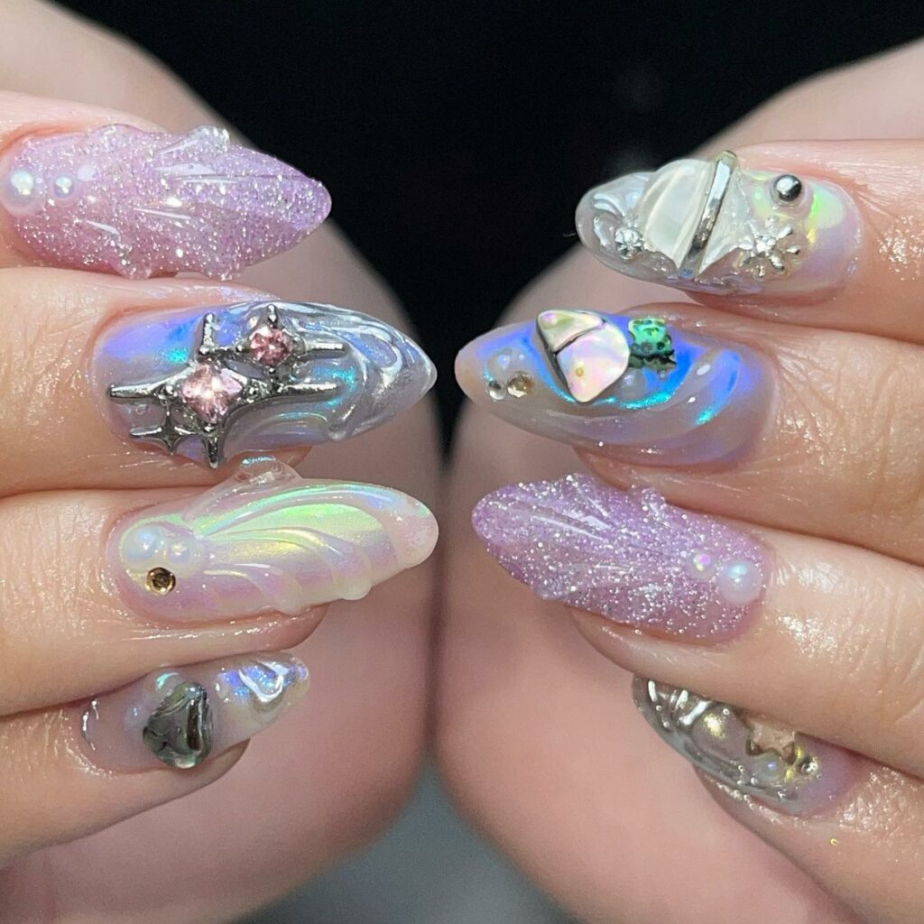 Colorful Mermaid Nails