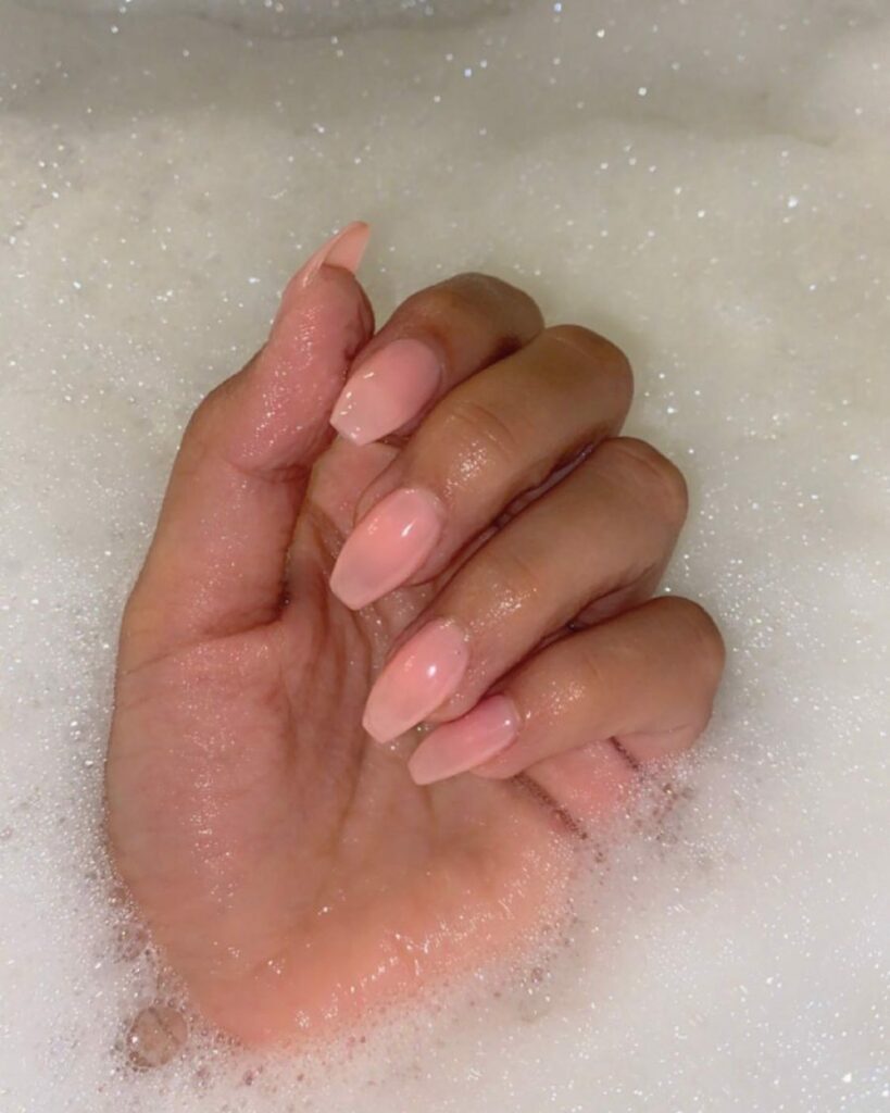 Rose Pink Bubble Gloss Nails