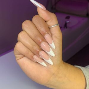 30 Latest Almond French Tip Nail Designs To Try In 2024!