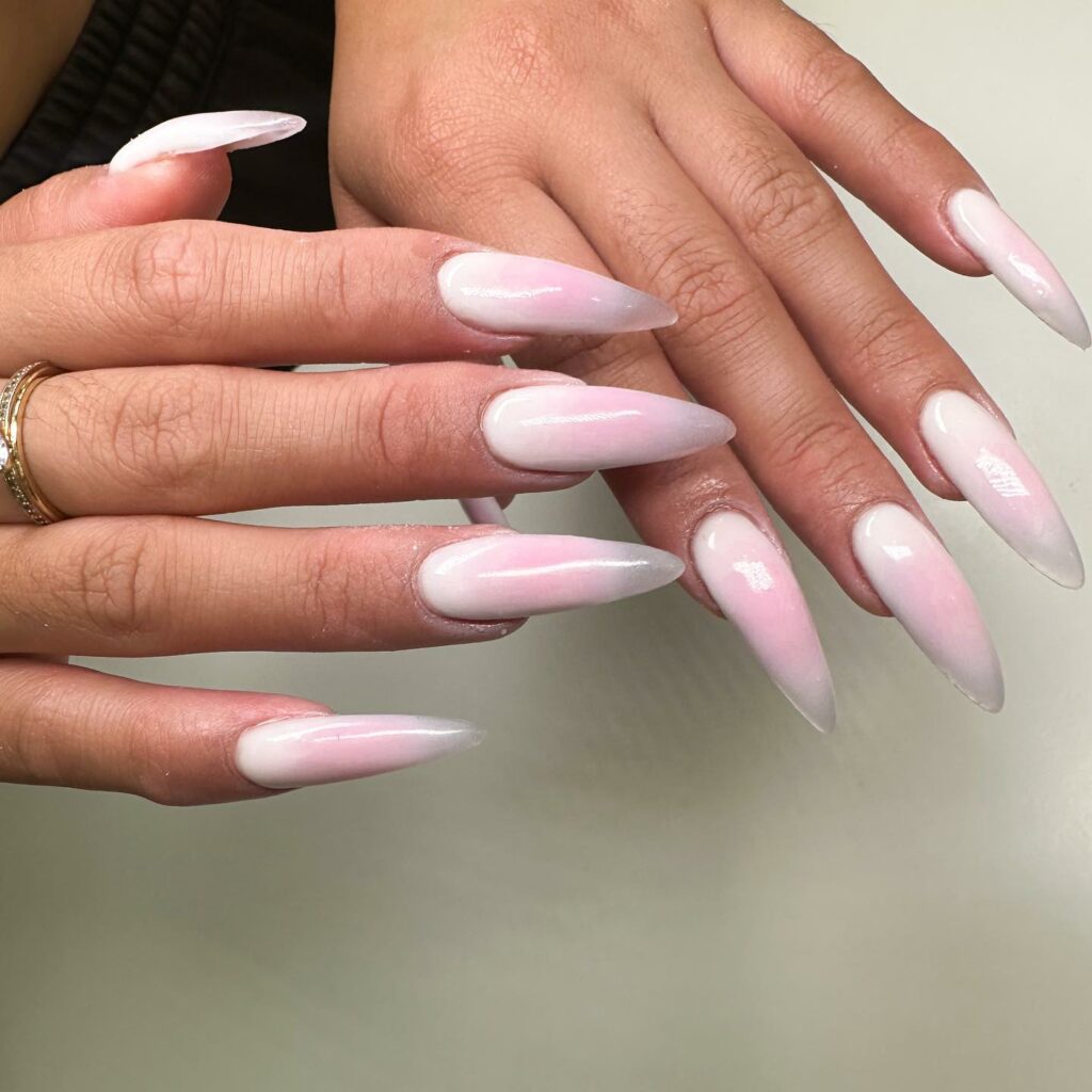 Baby Pink And Nude Aura Nails