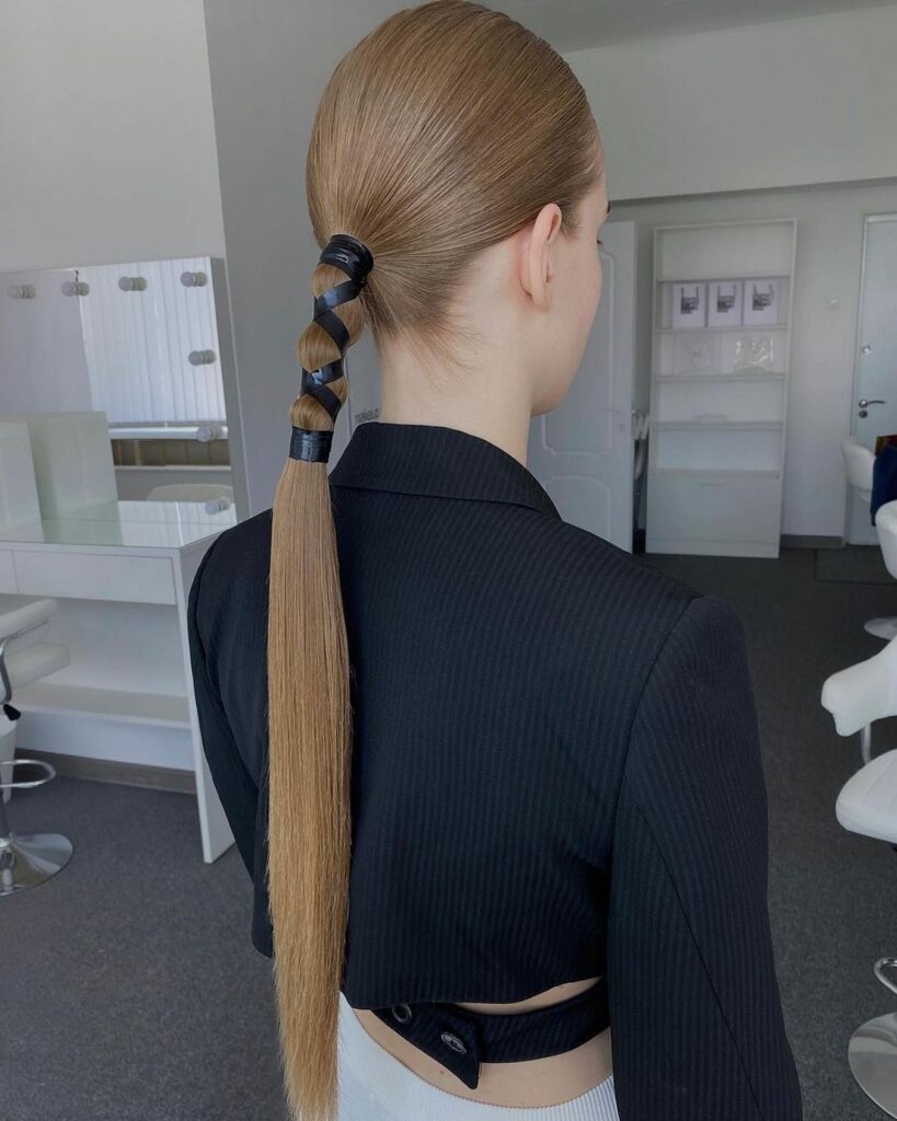 The Unique Half-Wrapped Ponytail