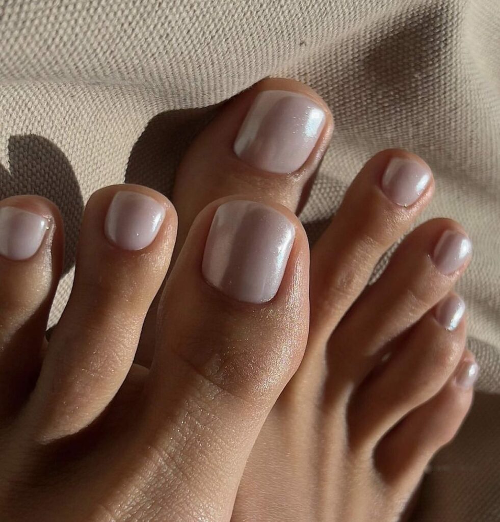 Pearl Inspired Nude Pedicure