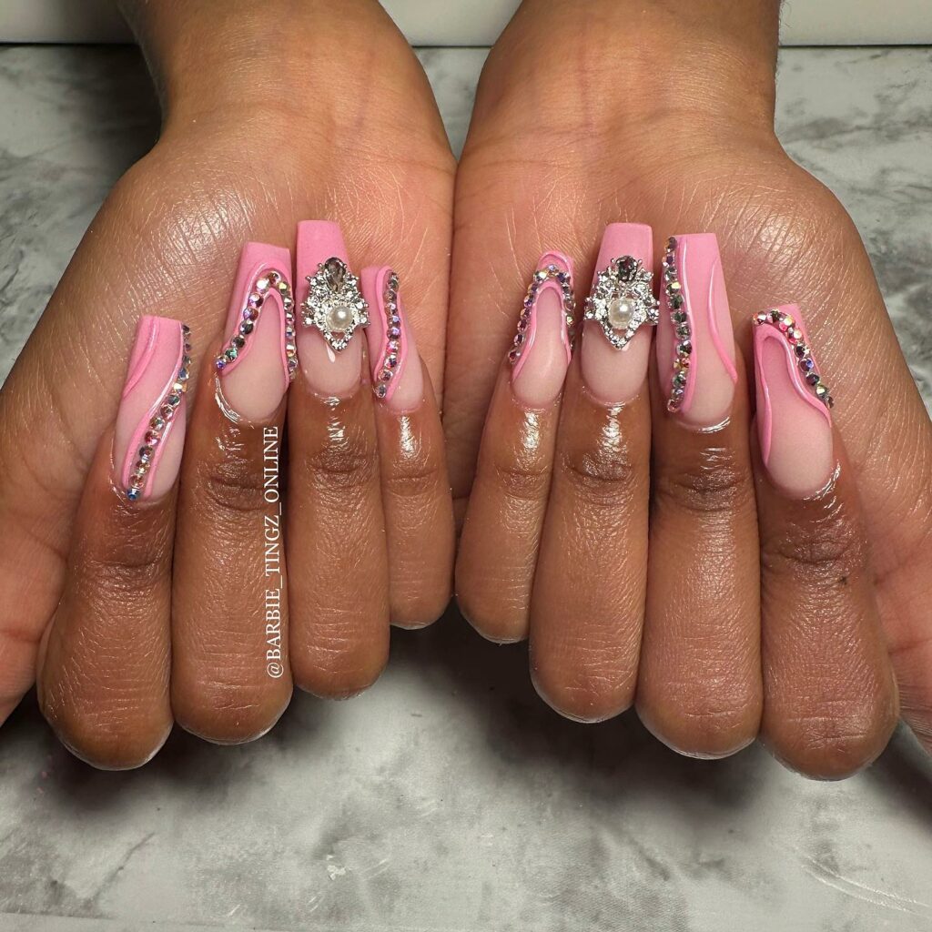 Long Nails and Bling