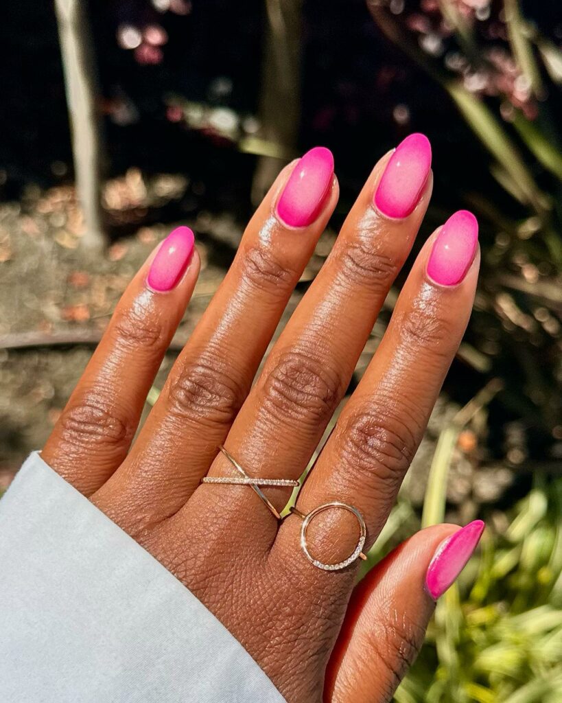 Dark Pink Aura Nails