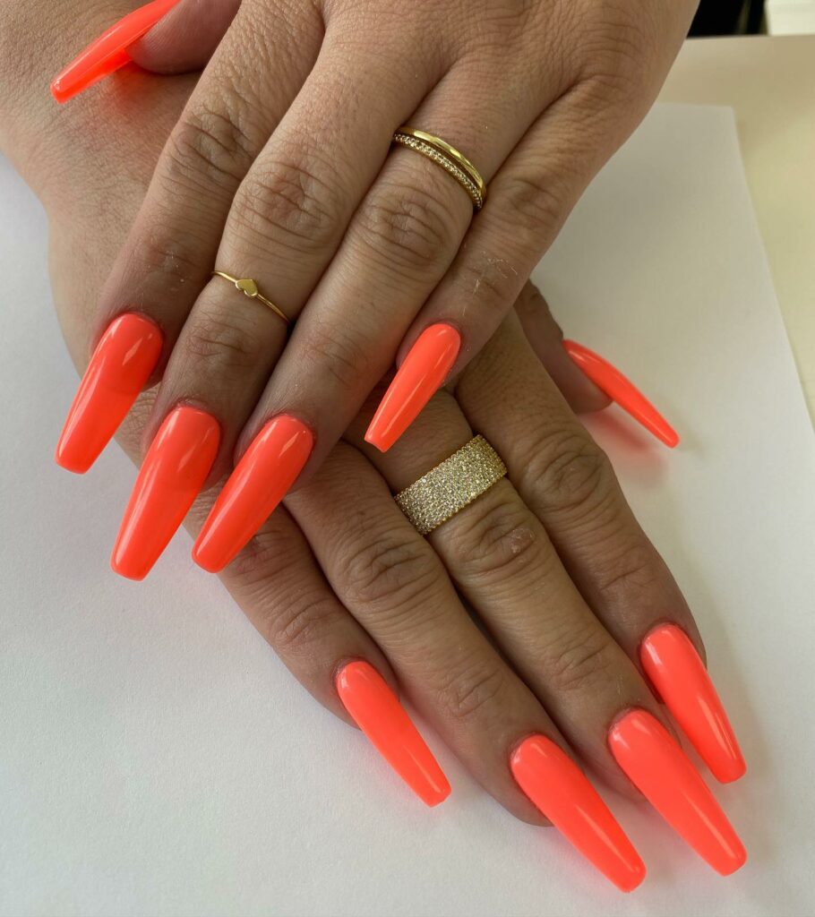 Neon Coffin Nails