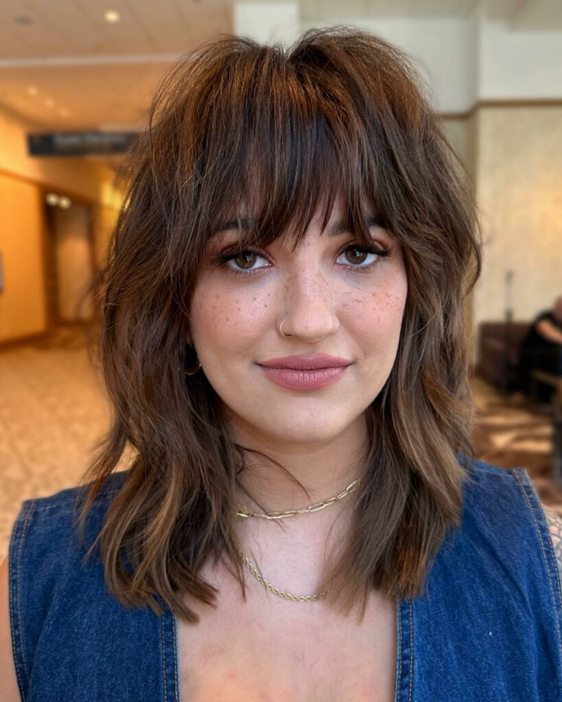 A-Line Lob with Wispy Bangs