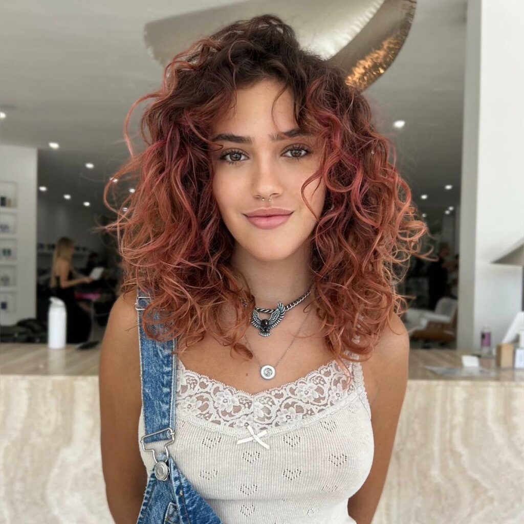 Bright Strawberry Curly Hair