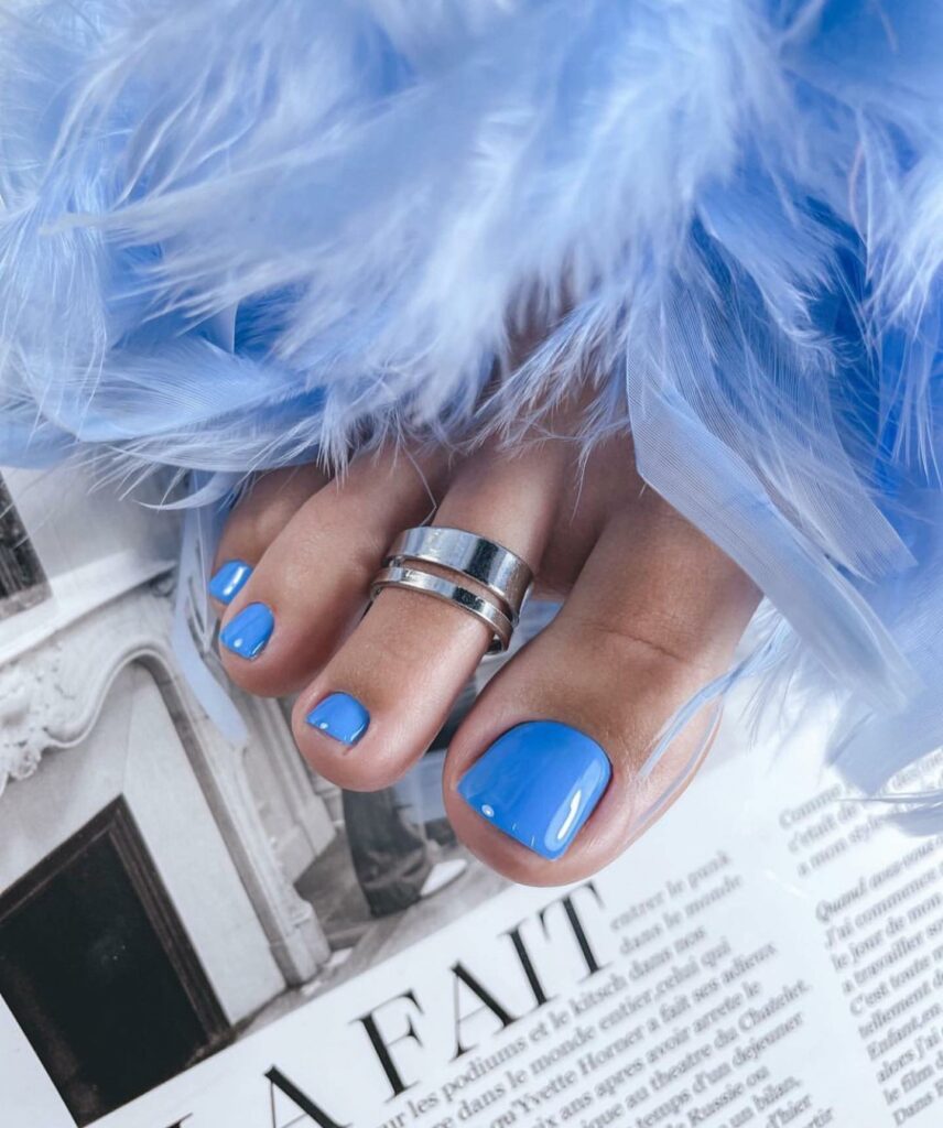 Cool Light Blue Pedicure