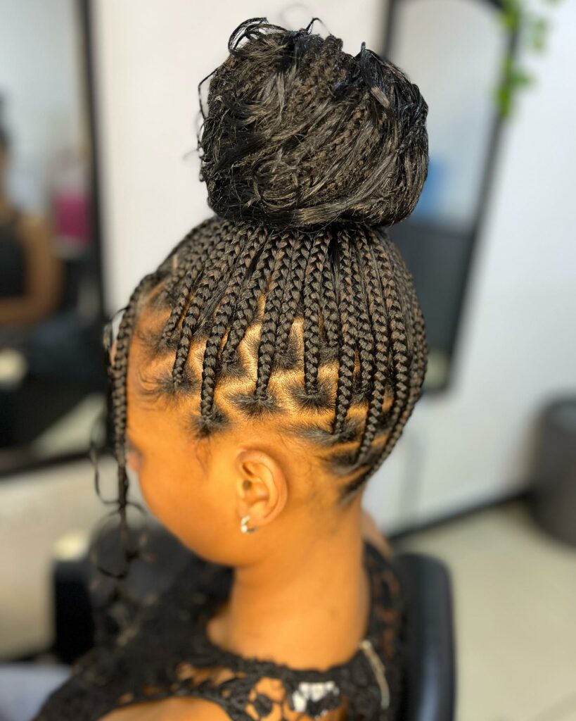 Micro Braids Bun Hairstyle