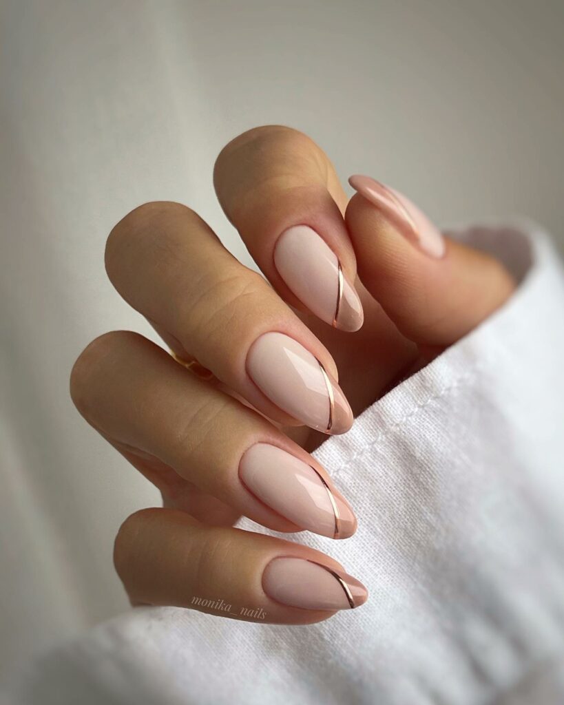 Gold & Beige French Tips