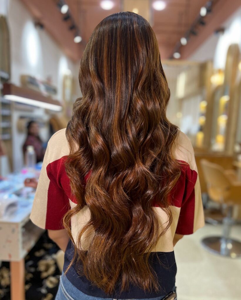 Brown Wavy Locks with Copper Touches