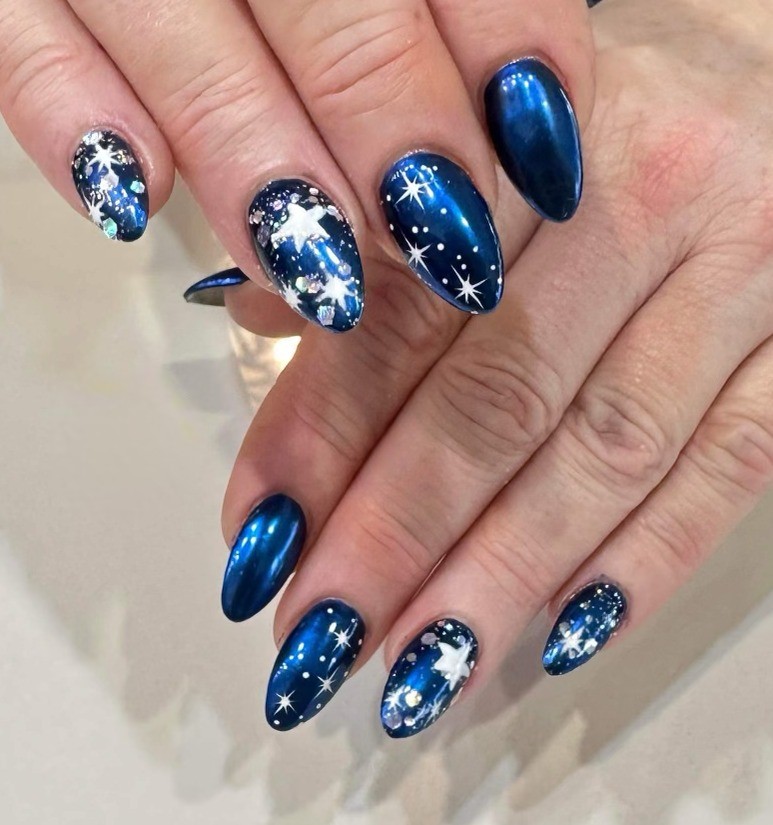 Stiletto Nails With Cosmic Appeal