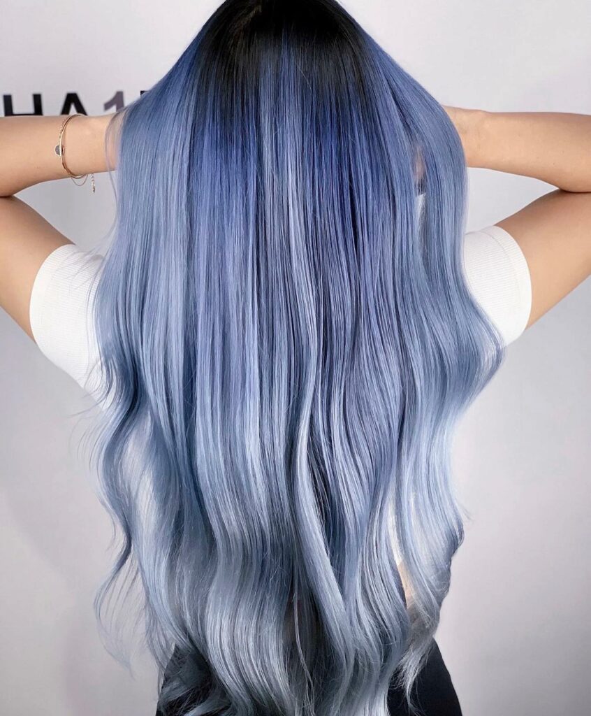 Silver Blue Ombre Hair