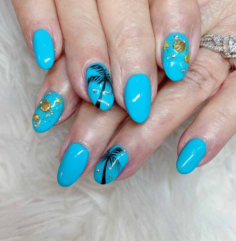 Blue Palm Tree Accent
