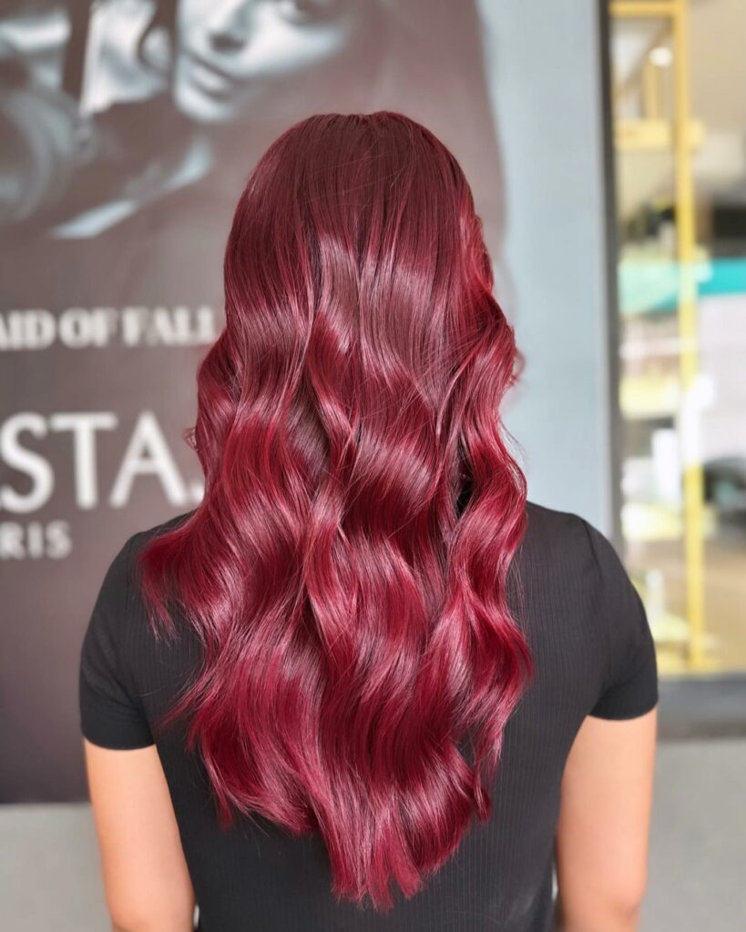Cherry reddish brown hair dye