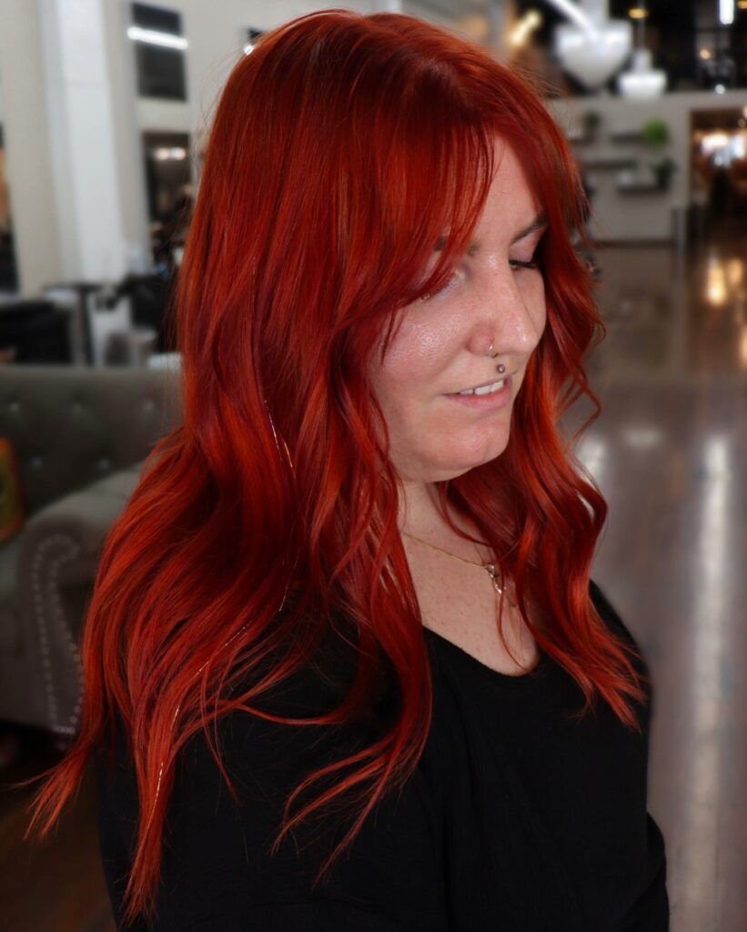 Bright Copper Glow on Dark Red Hair