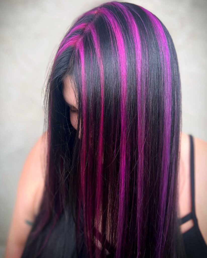 Pink Skunk Stripe Hair