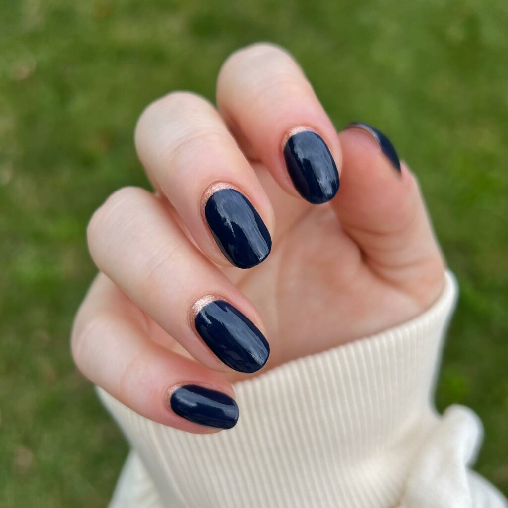 Simple Navy Blue Nails