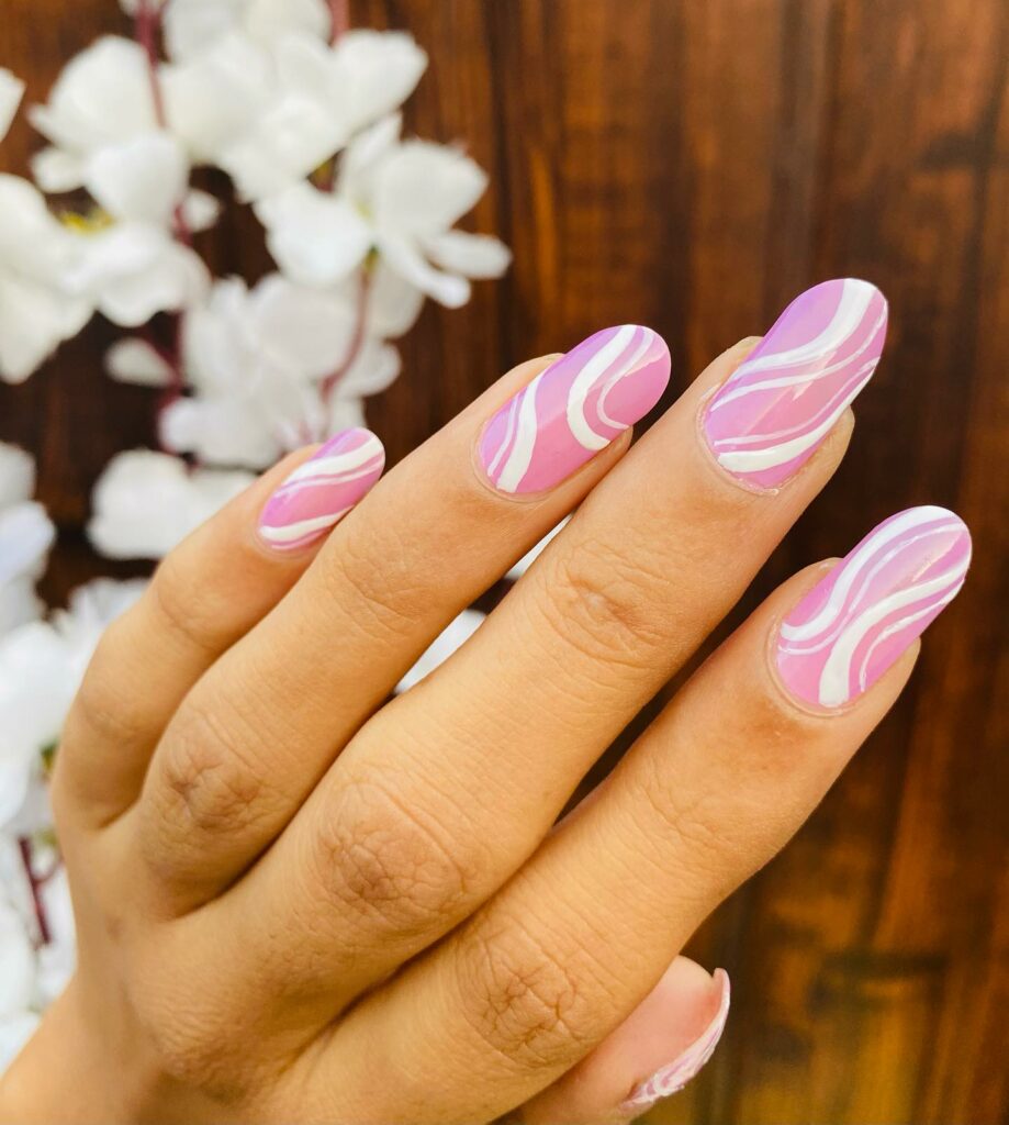 Lilac & White Stripes