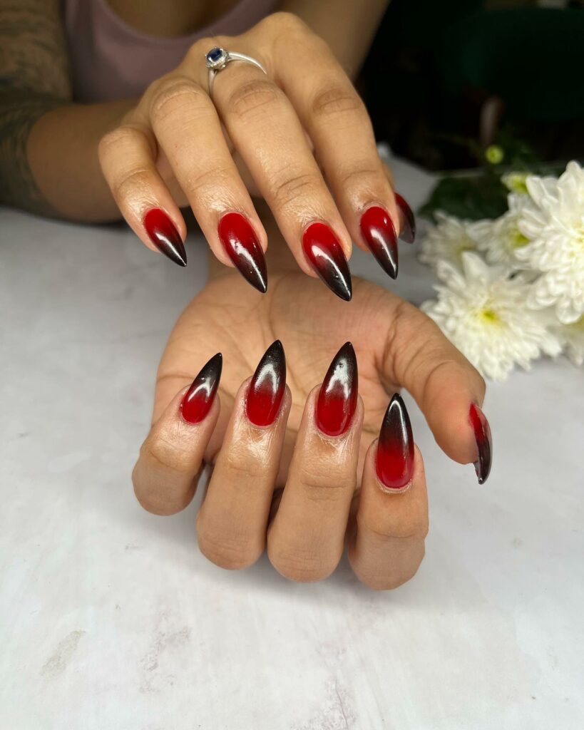 Edgy Red and Black Ombre