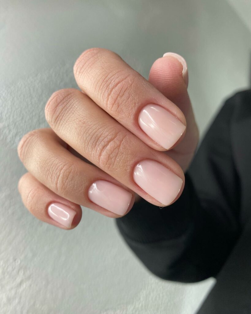 Square With Rounded Edges Bubble Bath Nails