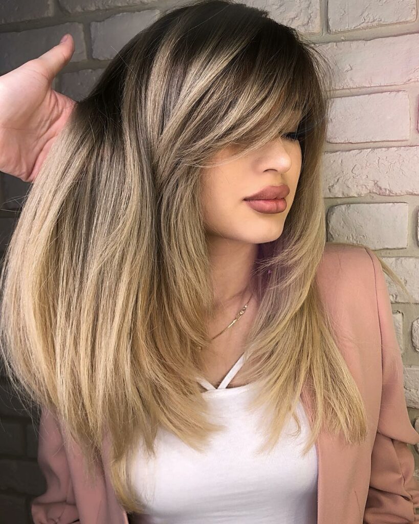 Long Tousled Style with V-cut Layers