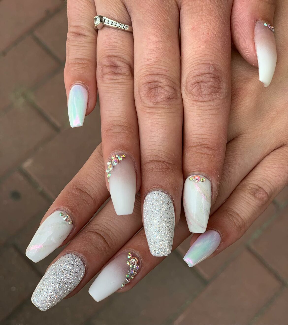 50 Latest White Coffin Nail Designs To Try In 2024!