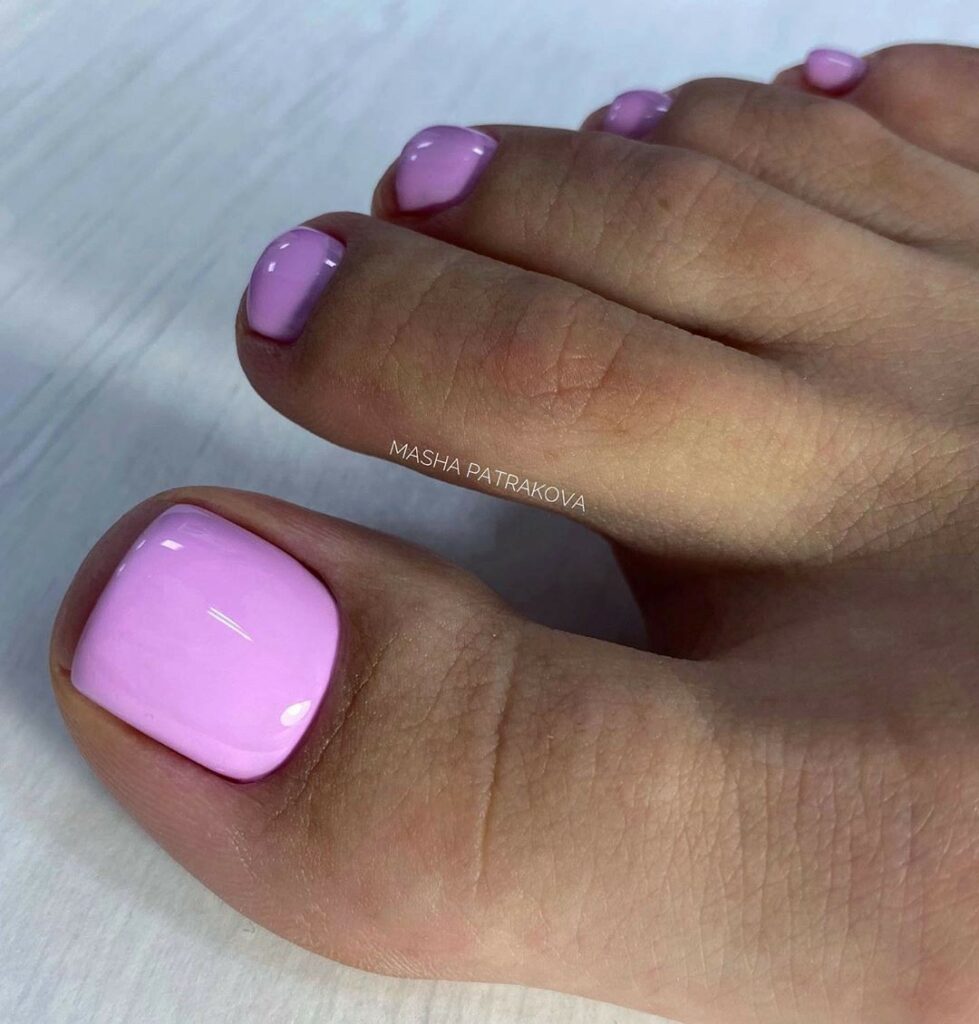 Glazed Lavender Donut Toe Nails