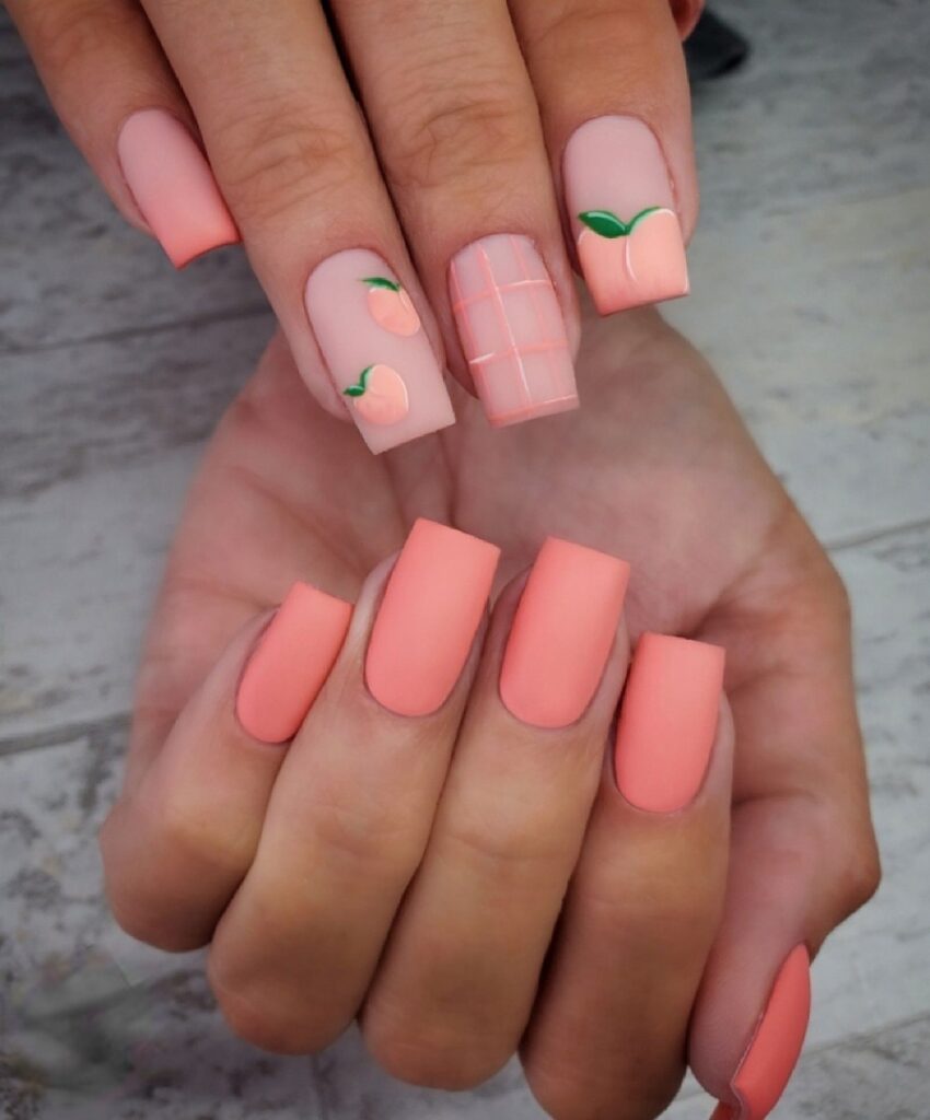 Summer Peach Nails