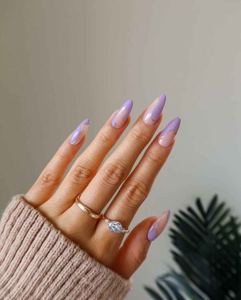 Abstract Art Light Purple nails