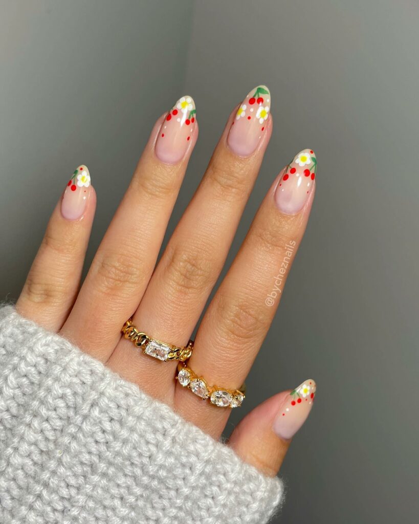 Abstract Daisy nails