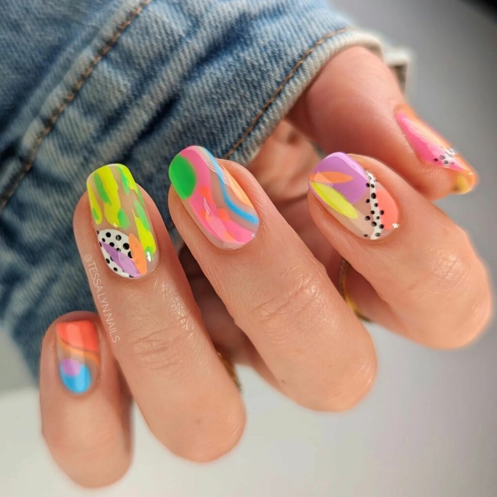 Abstract pride nails
