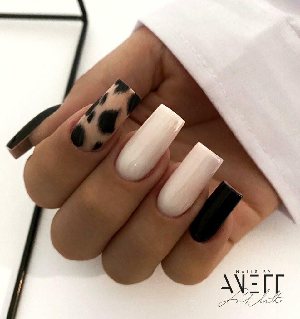 Animal Print Milky Cloud Nails
