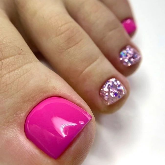 Combination Of Pink And Sparkly Glitters