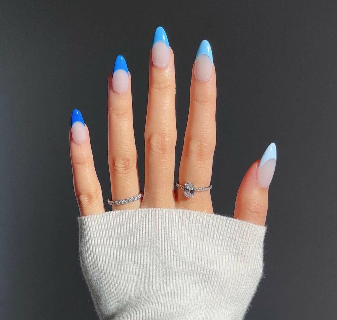 30 Blue French Tip Nail Ideas To Try In 2024!