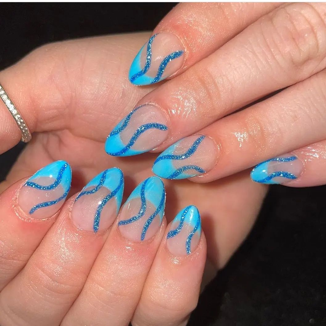 30 Blue French Tip Nail Ideas To Try In 2024!