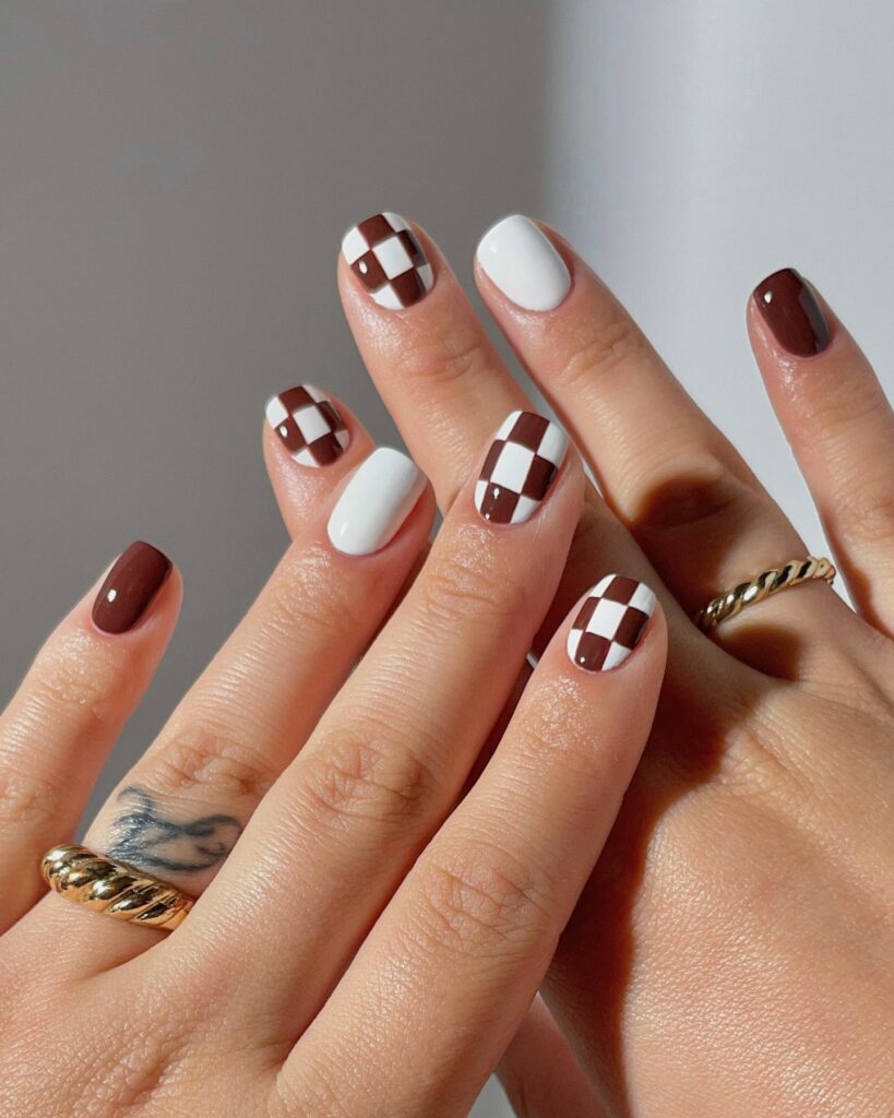 Checkerboard Chic nails