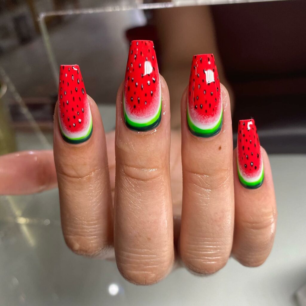 Classy Watermelon Nails Rendition
