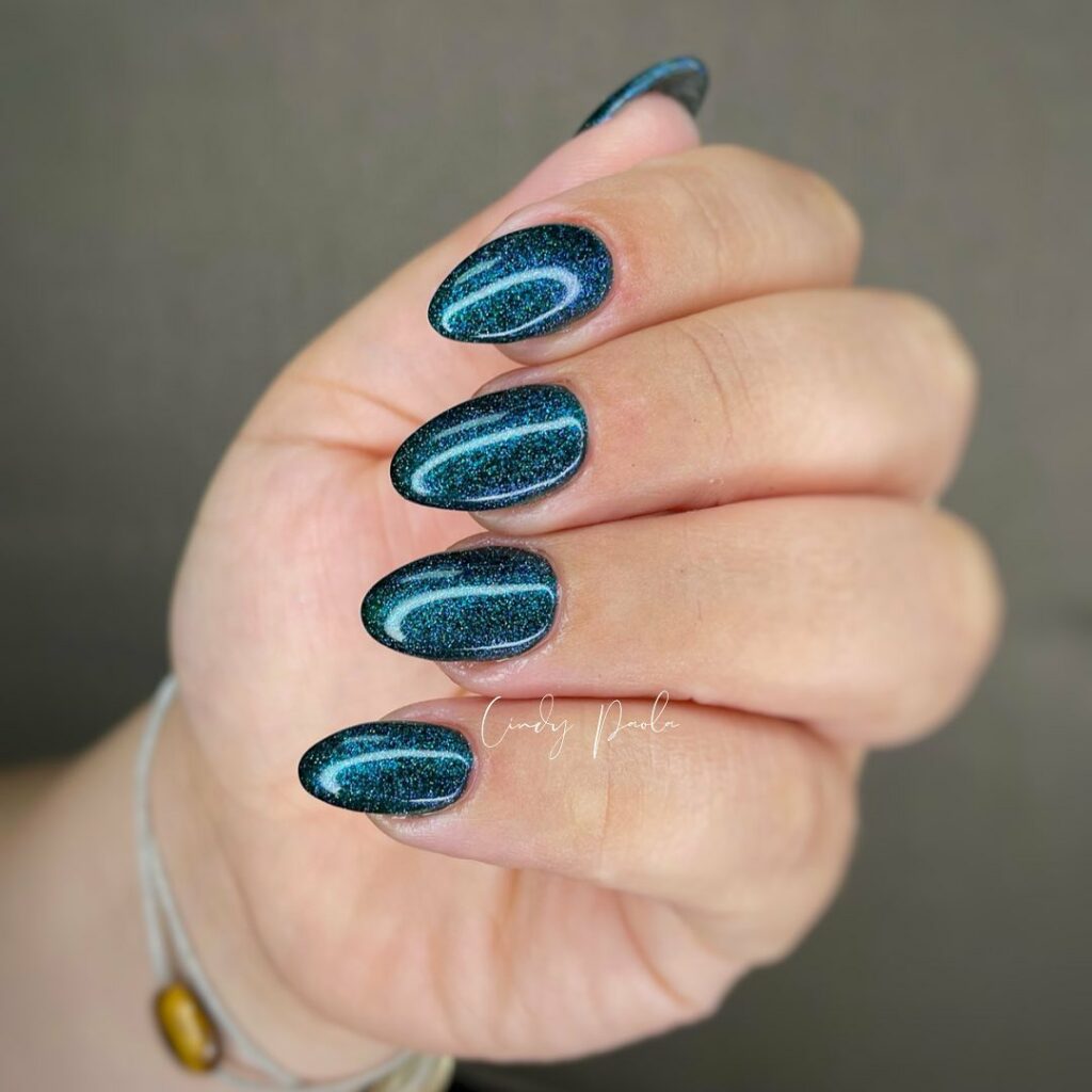 Galactic Glam Cosmic Teal Nails