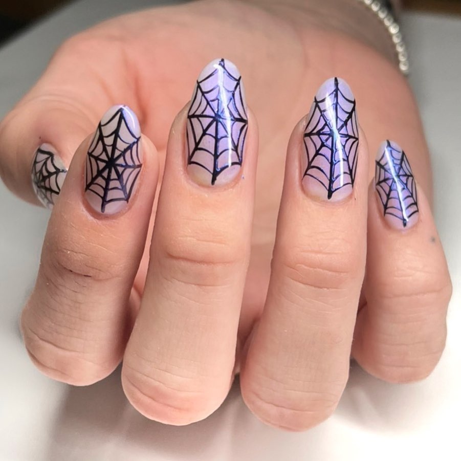 Cute spider web nails