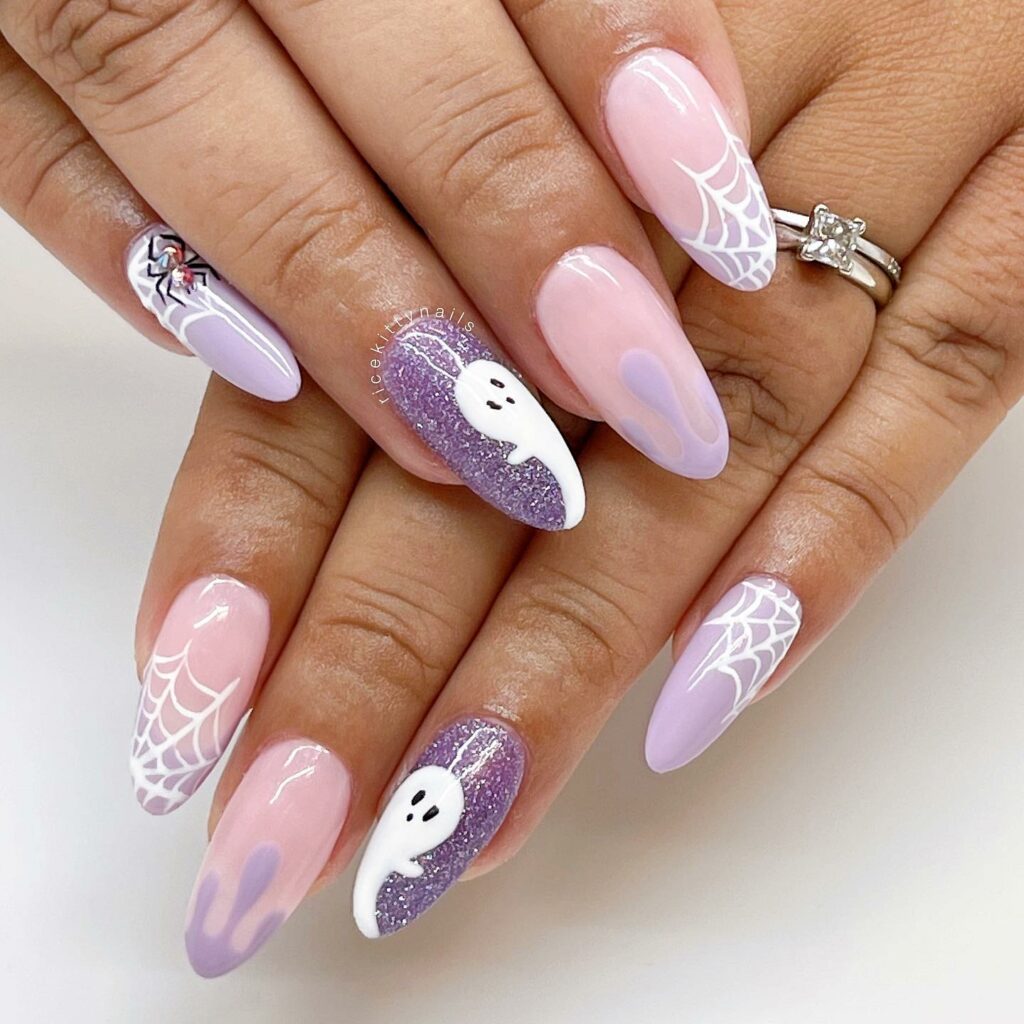 Dainty and Delightful Ghost Nails