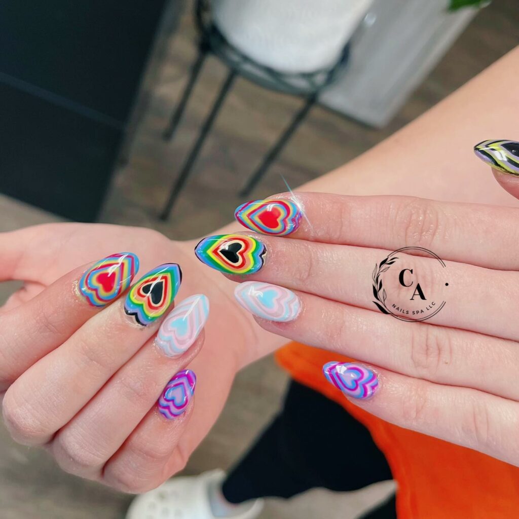 Doodles pride nails