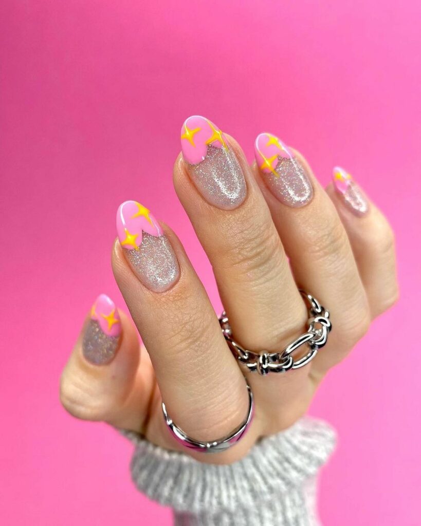 Emojis rose gold nails