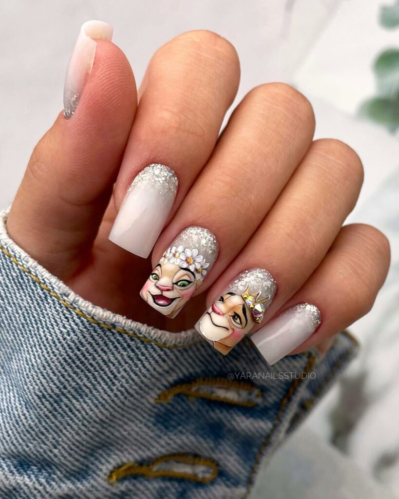 Lion King Cartoon Nails