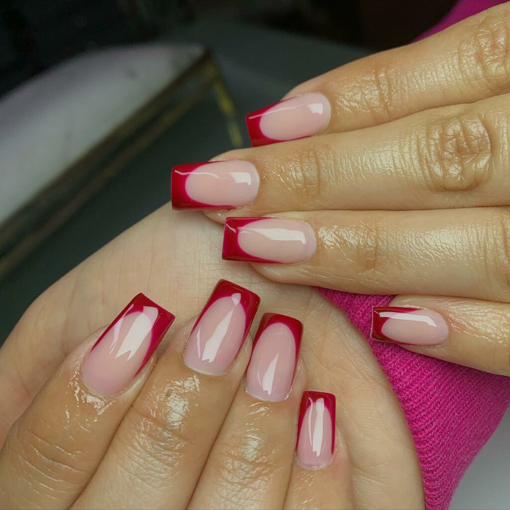 Featheredred french nails